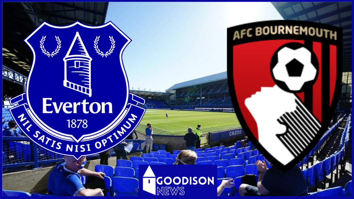 Everton badge, Bournemouth badge, Goodison Park