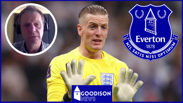 Jordan Pickford, Stuart Pearce, Everton badge