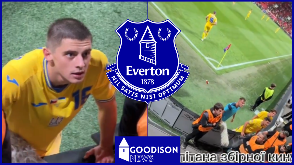 Everton ace Vitaly Mykolenko confronts Ukraine fans