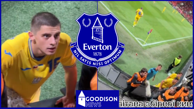 Everton ace Vitaly Mykolenko confronts Ukraine fans