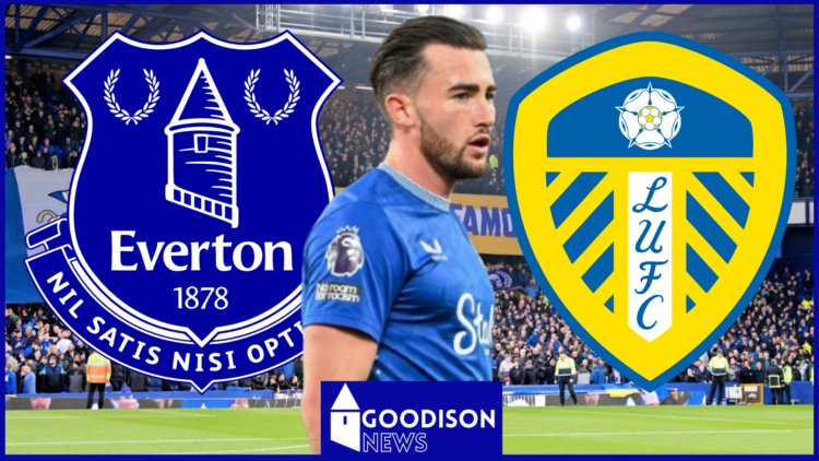Jack Harrison, Everton badge, Leeds United badge