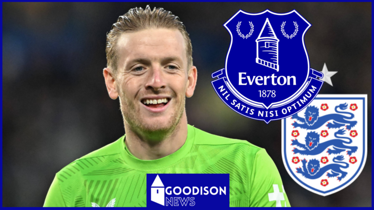 Jordan Pickford, Everton badge, England badge