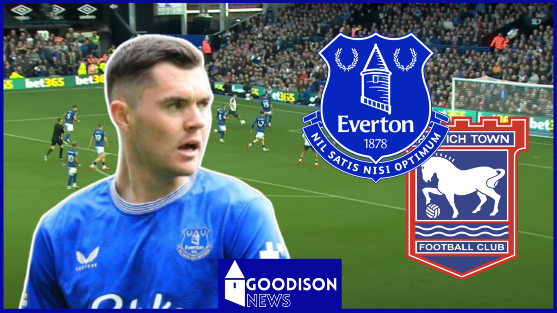 Michael Keane, Everton badge, Ipswich Town badge