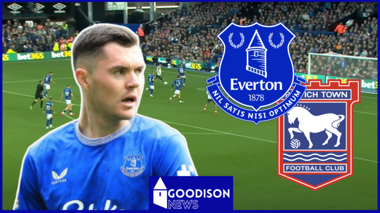 Michael Keane, Everton badge, Ipswich Town badge