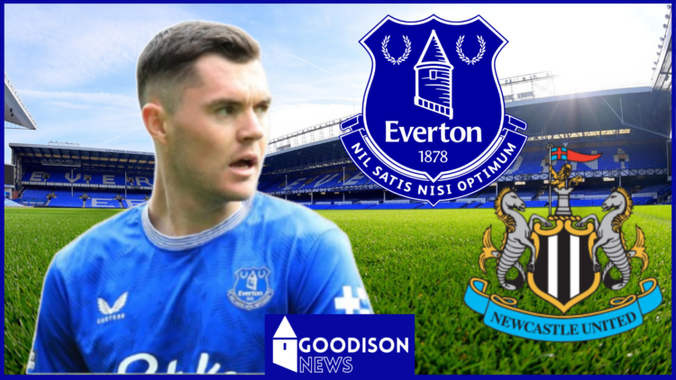 Michael Keane, Goodison Park, Everton badge, Newcastle United badge