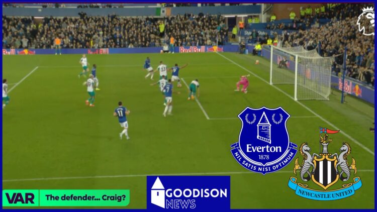 Everton badge, Newcastle United badge, Everton v Newcastle footage