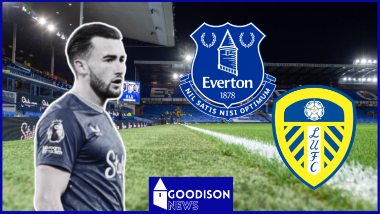 Jack Harrison, Everton badge, Leeds United badge