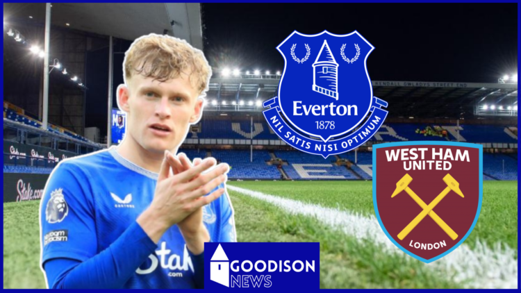 Jarrad Branthwaite, Everton badge, West Ham badge