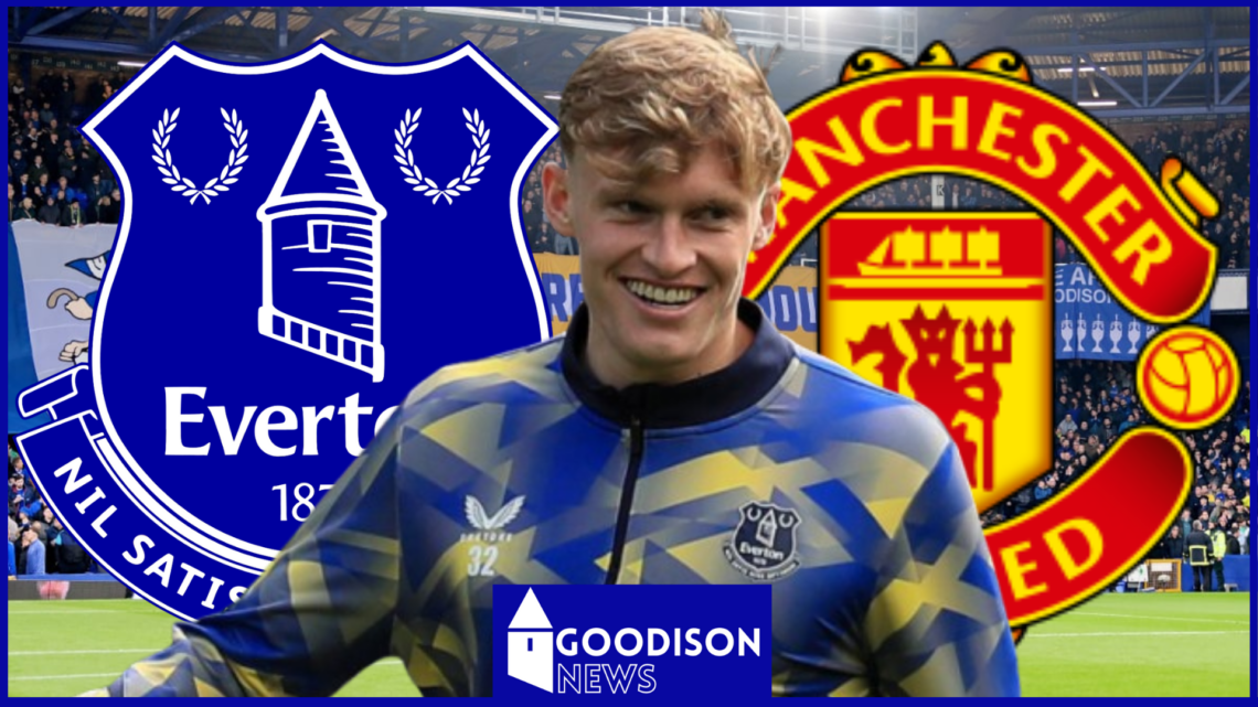 Jarrad Branthwaite, Everton badge, Manchester United badge
