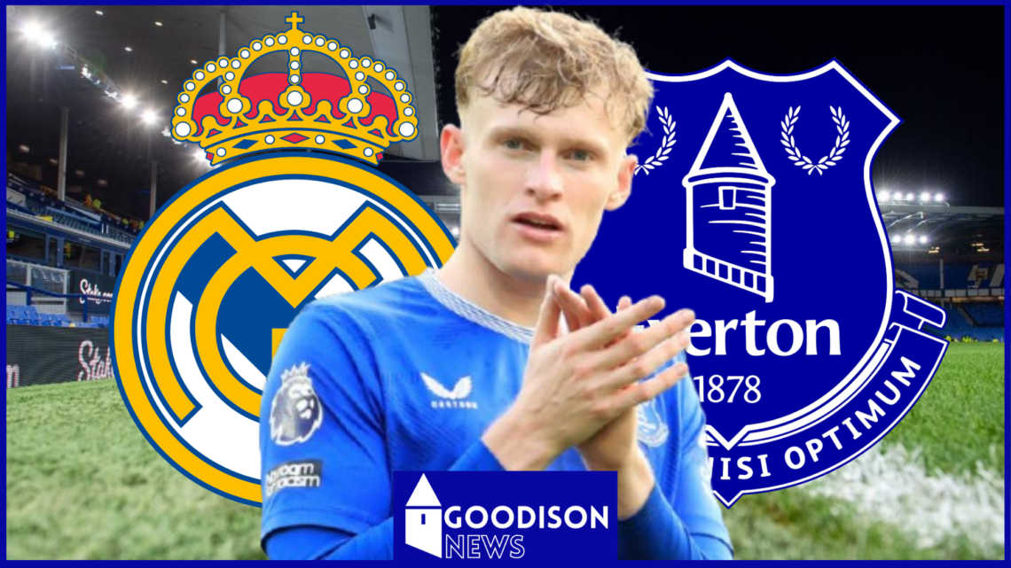 Jarrad Branthwaite, Everton badge, Real Madrid badge