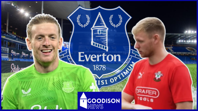 Jordan Pickford, Aaron Ramsdale, Everton badge