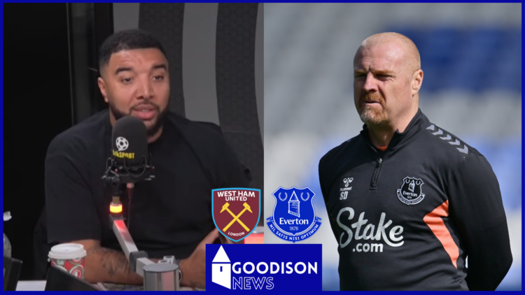 Troy Deeney, Sean Dyche, West Ham badge, Everton badge