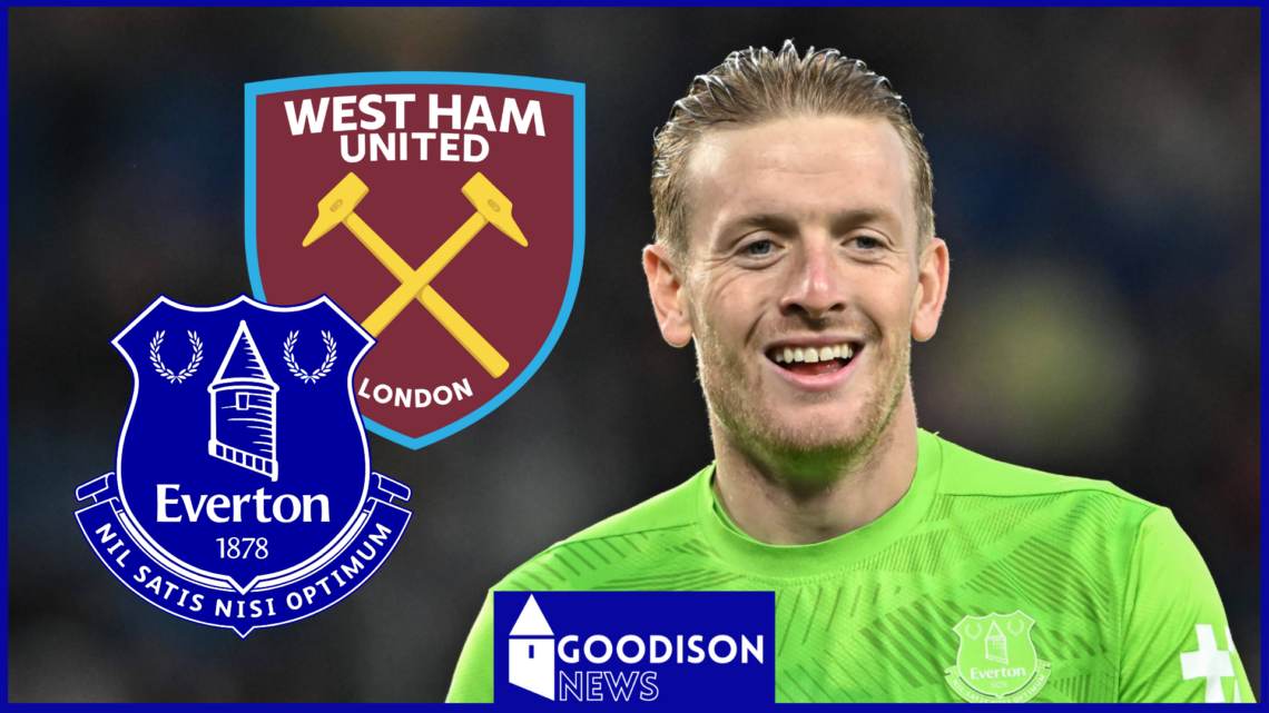 Jordan Pickford Everton West Ham United badges