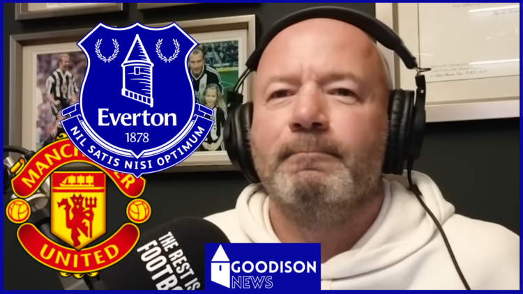 Alan Shearer, Everton badge, Manchester United badge