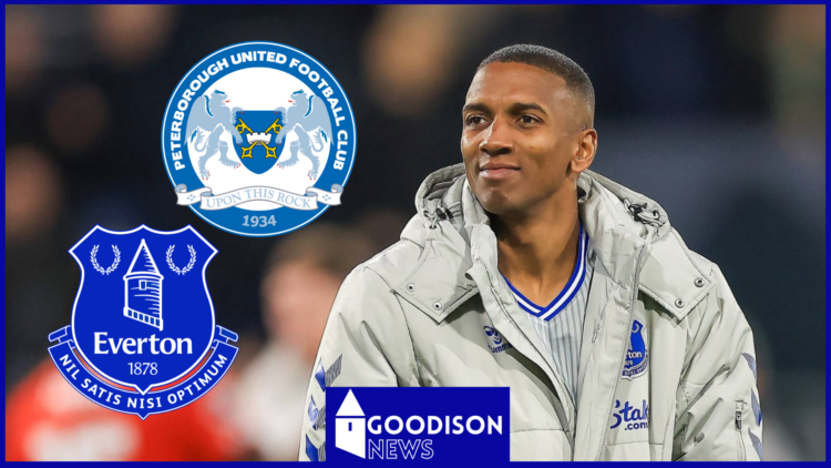Ashley Young, Everton badge, Peterborough United badge