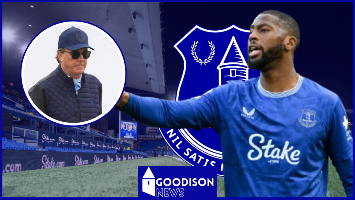 Beto, Dan Friedkin in inset, Everton badge