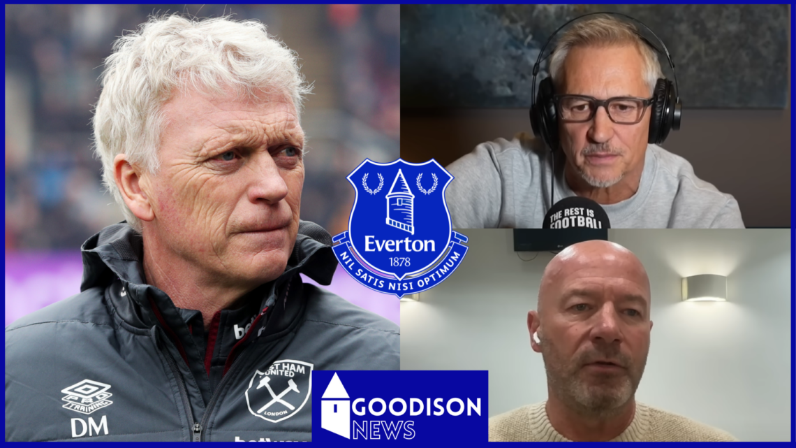 David Moyes, Gary Lineker, Alan Shearer, Everton badge