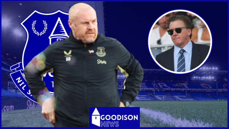 Sean Dyche, Dan Friedkin in inset, Everton badge