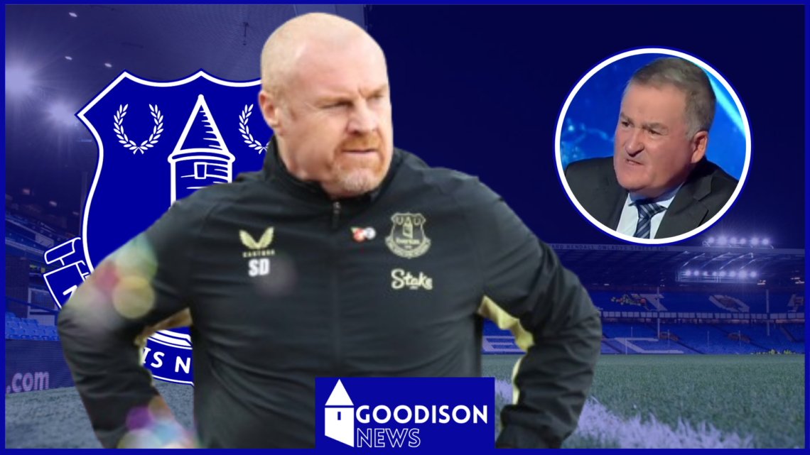 Sean Dyche, Richard Keys in inset, Everton badge