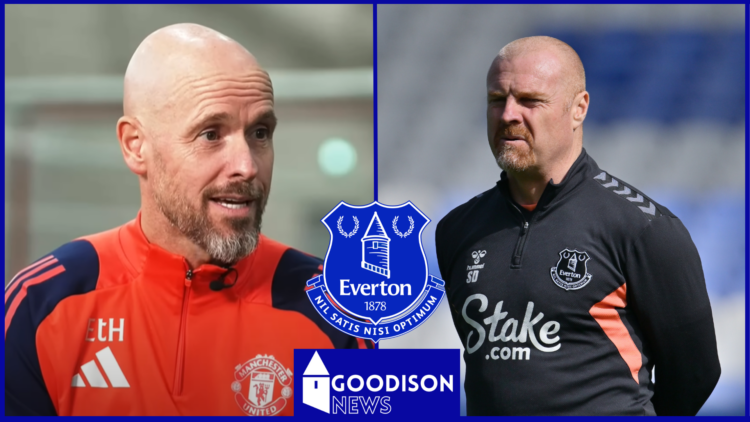 Erik ten Hag, Sean Dyche, Everton badge