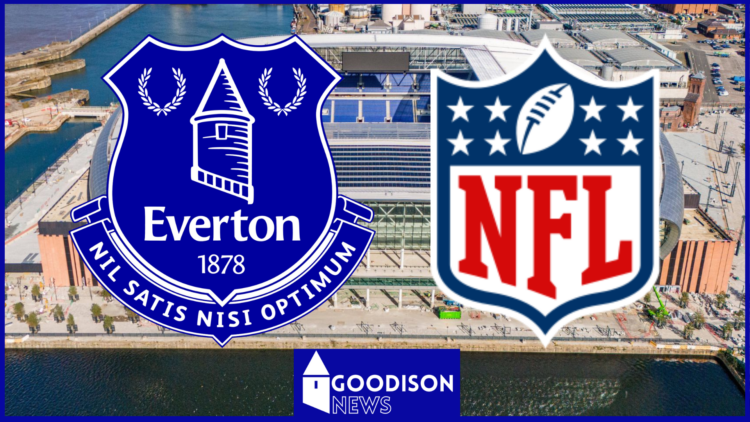 Everton badge, NFL badge, Bramley-Moore Dock