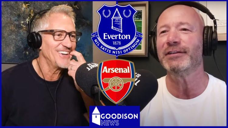 Gary Lineker, Alan Shearer, Everton badge, Arsenal badge