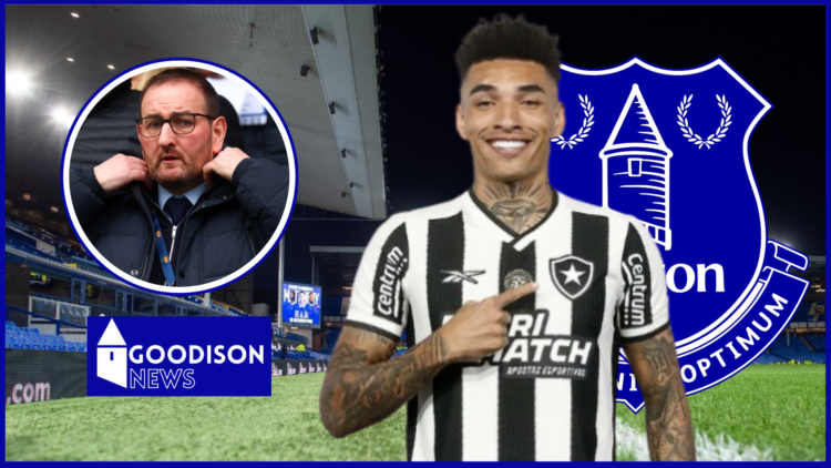 Igor Jesus, Kevin Thelwell in inset, Everton badge