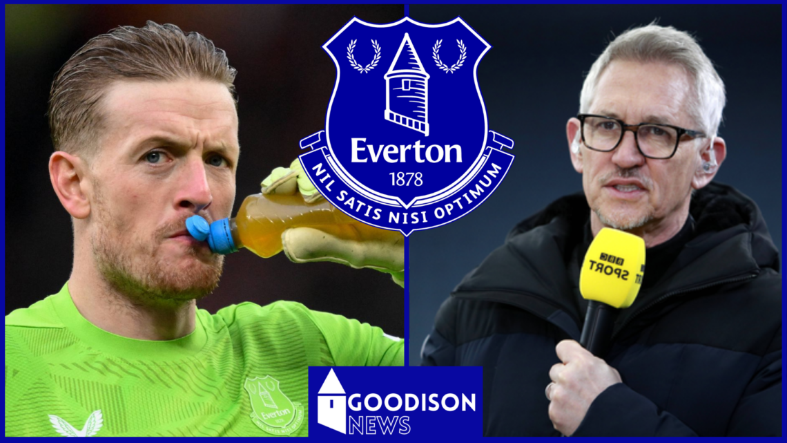 Jordan Pickford, Gary Lineker, Everton badge