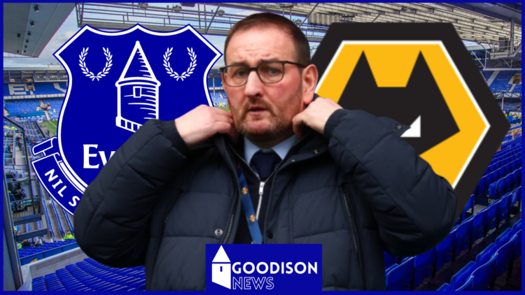 Kevin Thelwell, Everton badge, Wolves badge