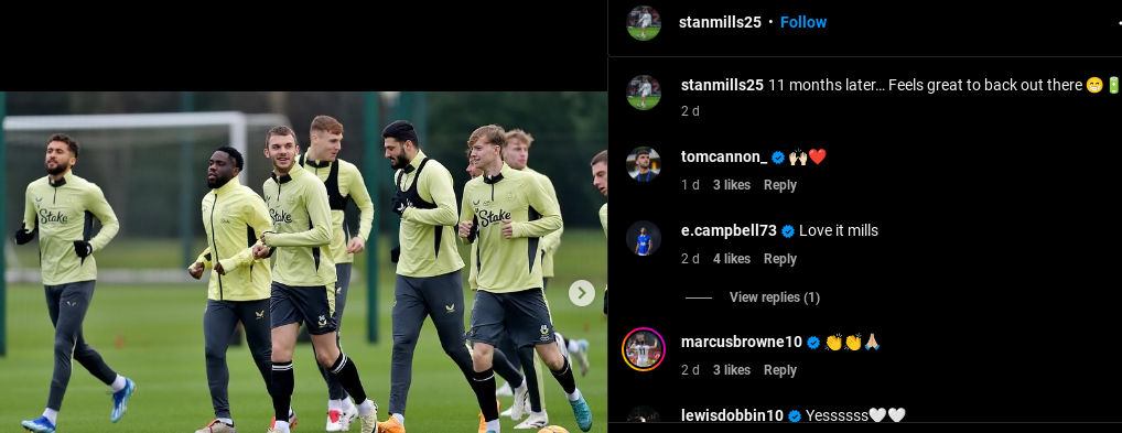 Stanley Mills Everton Instagram