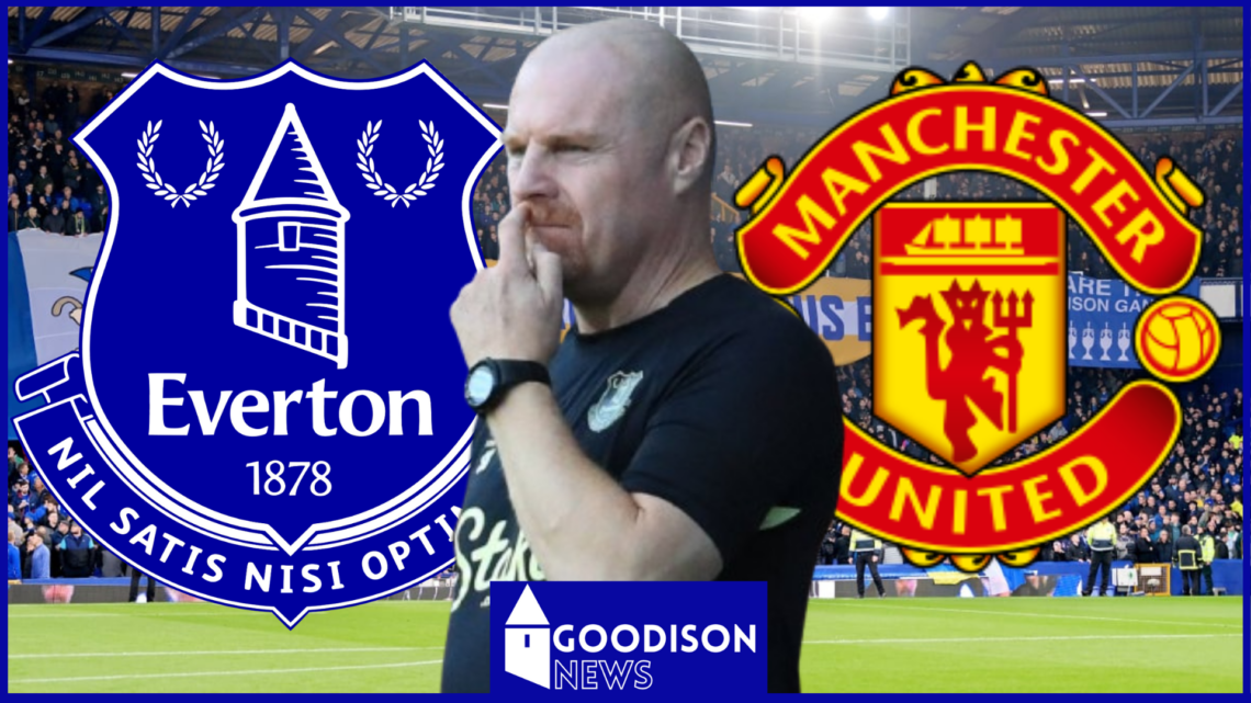 Sean Dyche, Everton badge, Manchester United badge