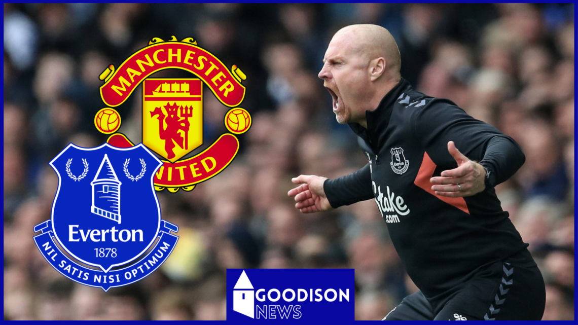 Sean Dyche, Everton badge, Manchester United badge