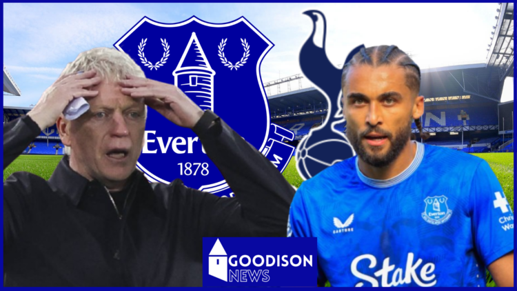 David Moyes, Dominic Calvert-Lewin, Everton badge, Tottenham badge
