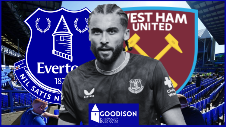 Dominic Calvert-Lewin, Everton badge, West Ham United badge