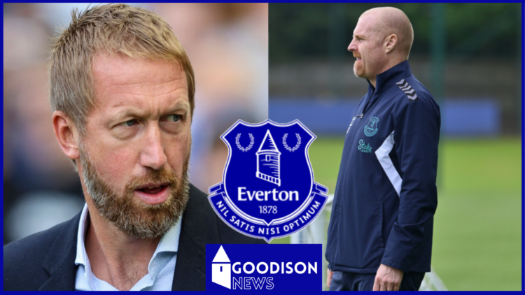 Picture of Everton boss Sean Dyche and Graham Potter.