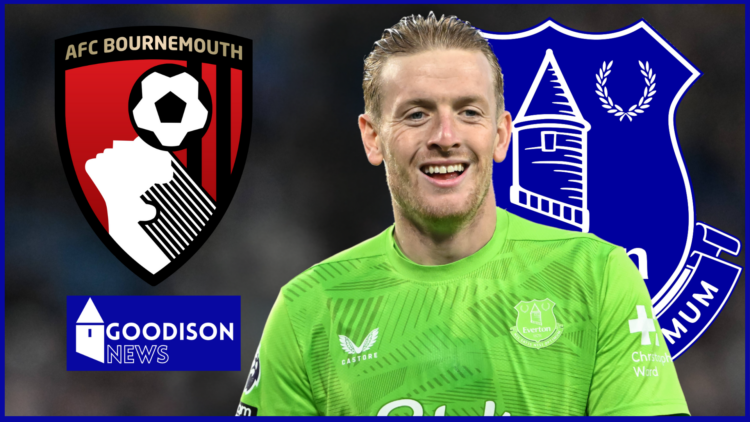 Everton badge Bournemouth Jordan Pickford