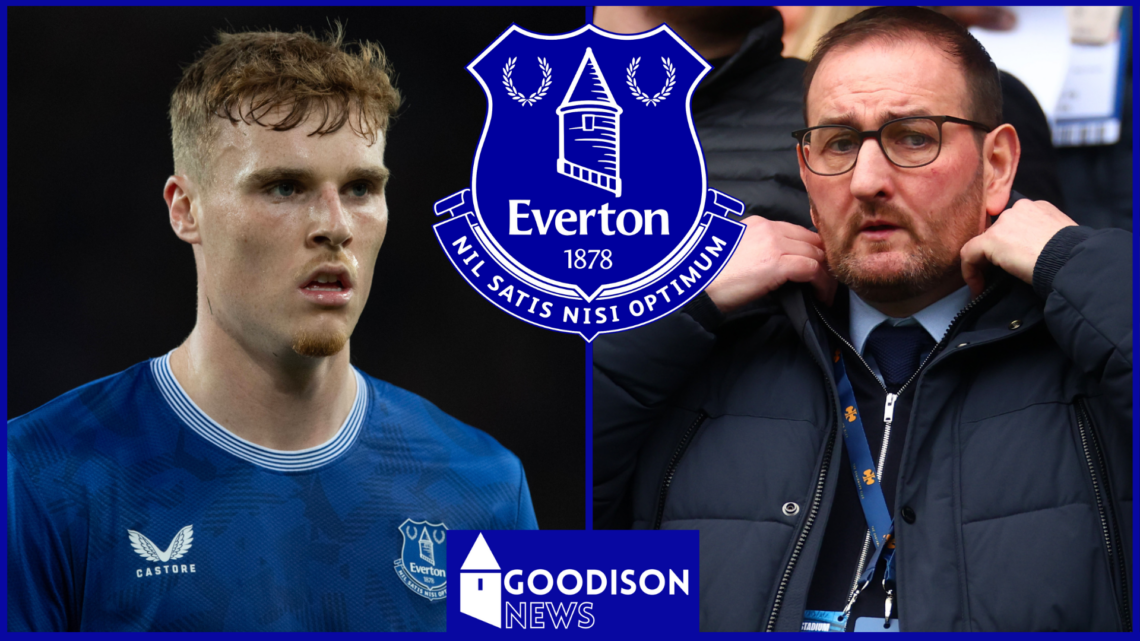 Jake O'Brien, Kevin Thelwell, Everton badge