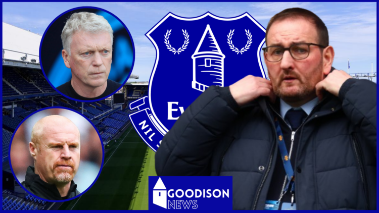 Kevin Thelwell, David Moyes, Sean Dyche, Everton badge