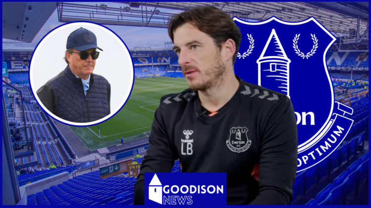 Leighton Baines, Dan Friedkin in inset, Everton badge