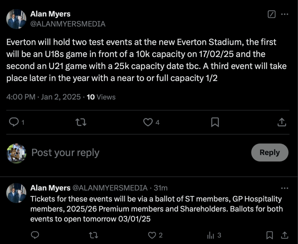 Alan Myers Everton Stadium