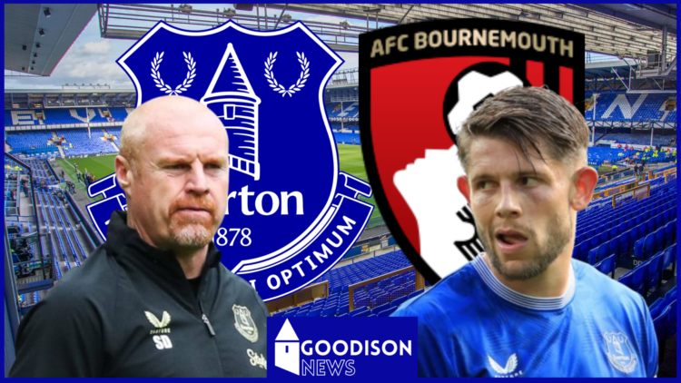 Sean Dyche, James Tarkowski, Everton badge, Bournemouth badge