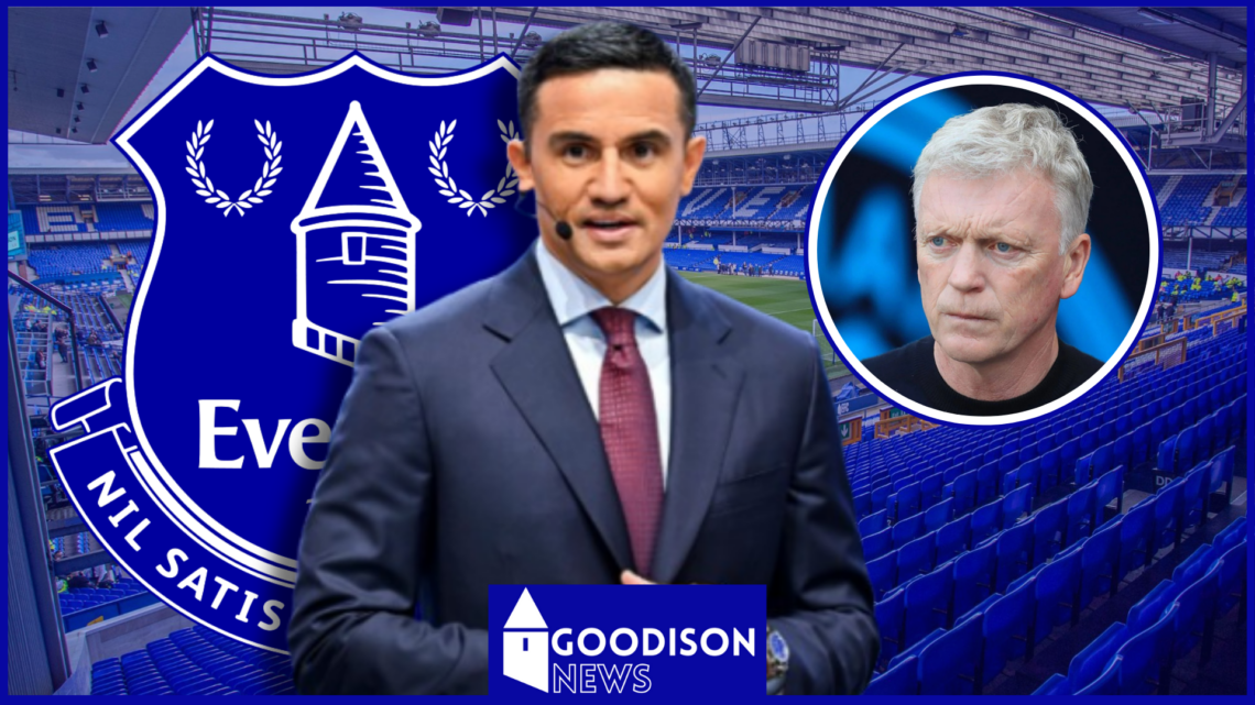 Tim Cahill, David Moyes in inset, Everton badge