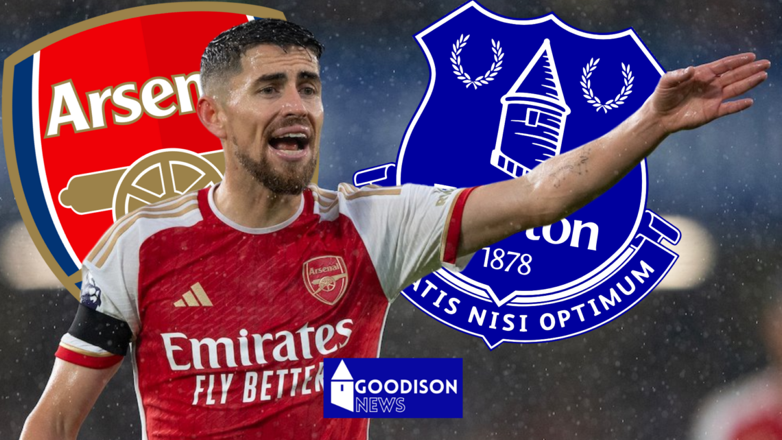 Everton and Arsenal badges, Jorginho