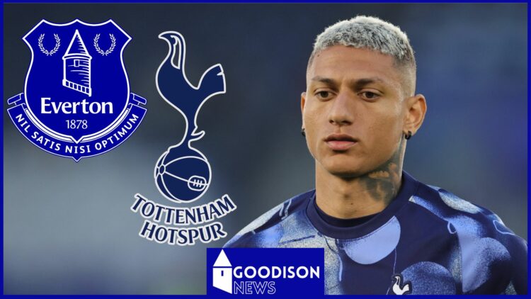 Everton badge, Tottenham badge, Richarlison