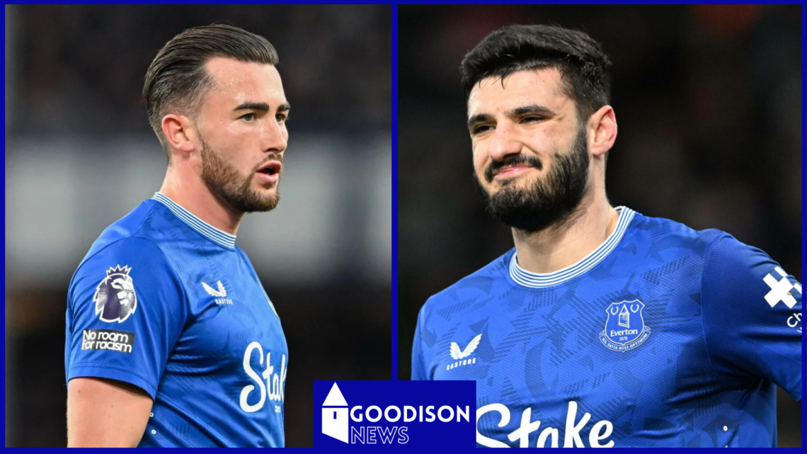 Picture of Everton players Jack Harrison and Armando Broja.