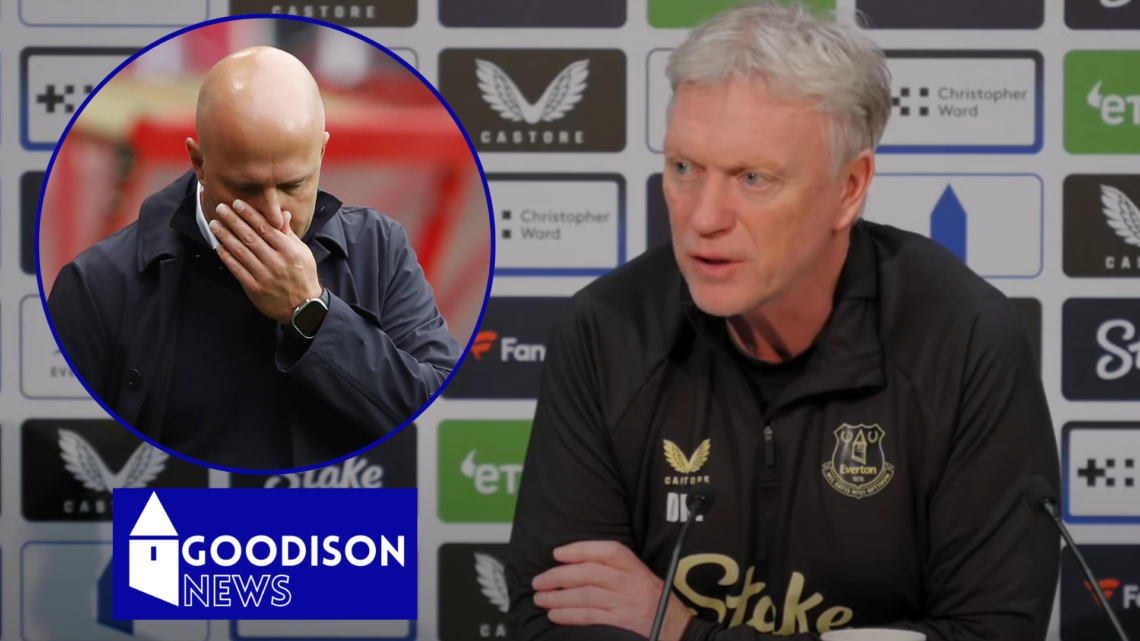 Picture of Everton boss David Moyes and Arne Slot.