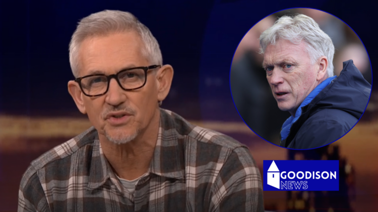 Everton David Moyes and Gary Lineker.