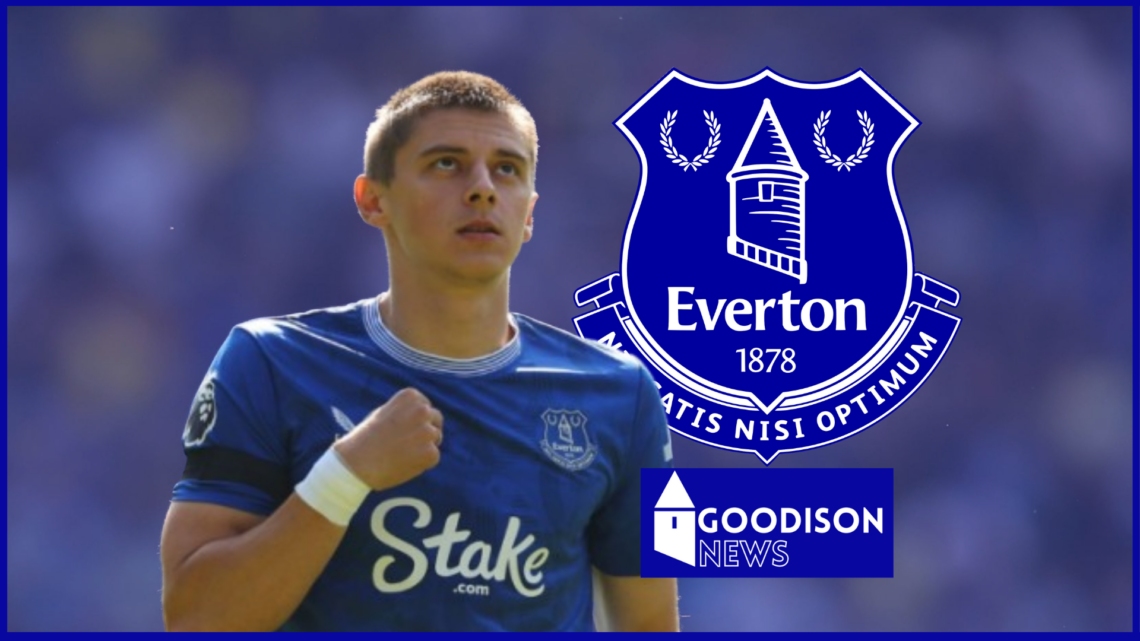 Everton defender Vitalii Mykolenko.