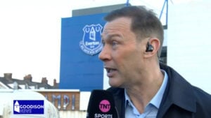 Duncan Ferguson outside Everton talking about Liverpool.