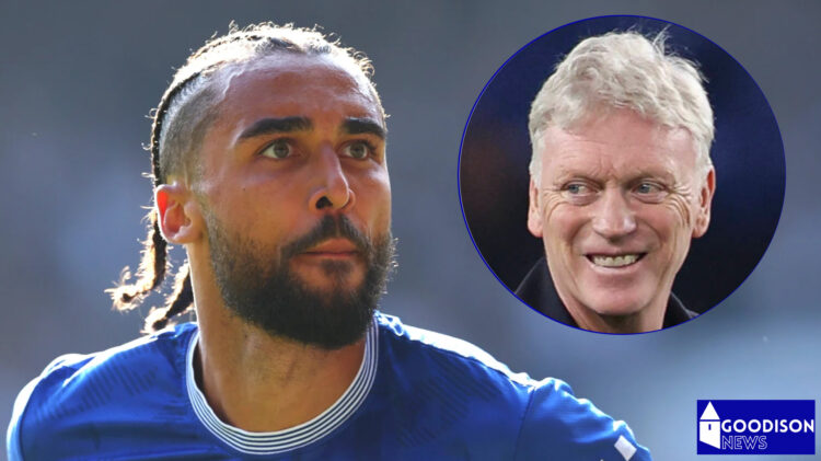 Everton striker Dominic Calvert-Lewin and David Moyes